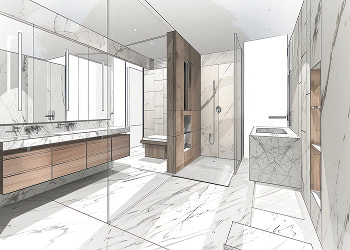 Custom bathroom sketch